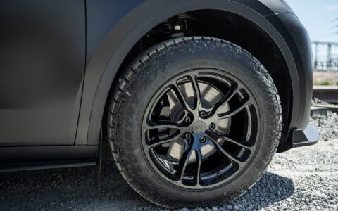 Solid Black Tesla Model Y - Unplugged Performance UP-02 Offroad Configuration Wheels