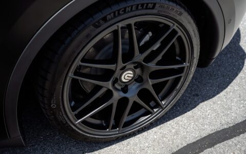Matte Black Wrapped Tesla Model Y - UP x BBS Flugplatz Wheels