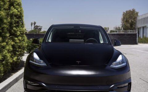Matte Black Wrapped Tesla Model Y - UP x BBS Flugplatz Wheels