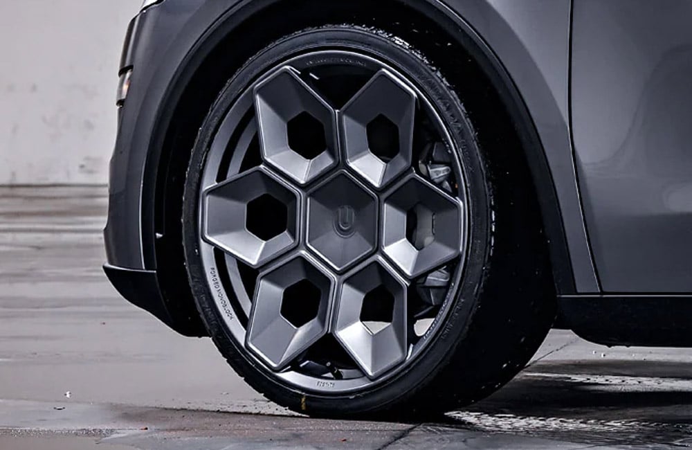 Digital Camo Wrapped Tesla Cybertruck - UP CYBERHEX Wheels in Satin Black