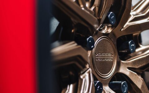 Red Tesla Model Y - Vossen HF-4T Wheels