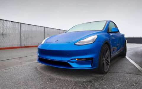 Unplugged Performance Deep Blue Metallic Tesla Model Y - Front Fascia