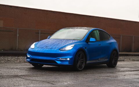 Unplugged Performance Deep Blue Metallic Tesla Model Y - Front Fascia