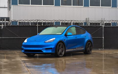 Unplugged Performance Deep Blue Metallic Tesla Model Y - Front Fascia