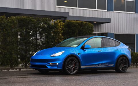 Unplugged Performance Deep Blue Metallic Tesla Model Y - Front Fascia