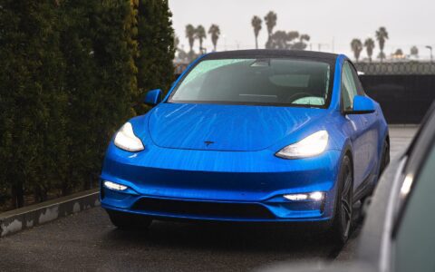 Unplugged Performance Deep Blue Metallic Tesla Model Y - Front Fascia