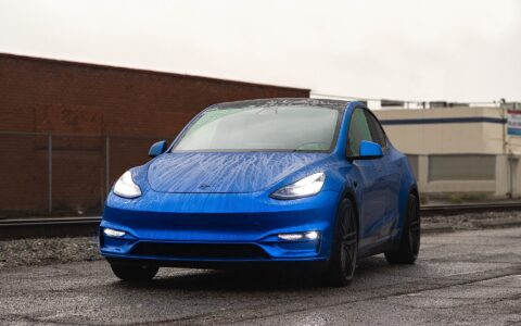 Unplugged Performance Deep Blue Metallic Tesla Model Y - Front Fascia