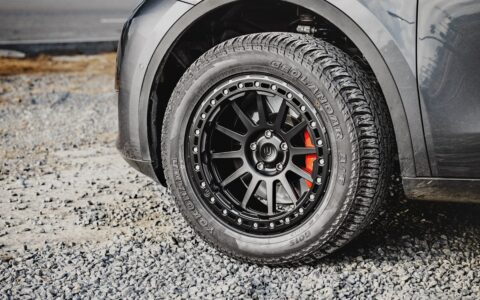 Unplugged Performance Tesla Model Y Satin Black UP-03 Treadlock Wheel Image (5)