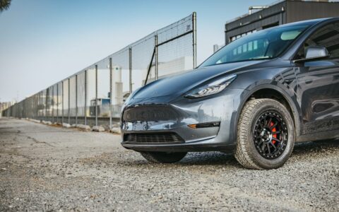 Unplugged Performance Tesla Model Y Satin Black UP-03 Treadlock Wheel Image (6)