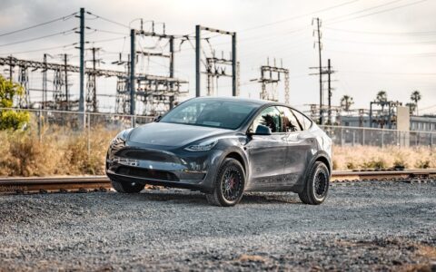 Unplugged Performance Tesla Model Y Satin Black UP-03 Treadlock Wheel Image (8)
