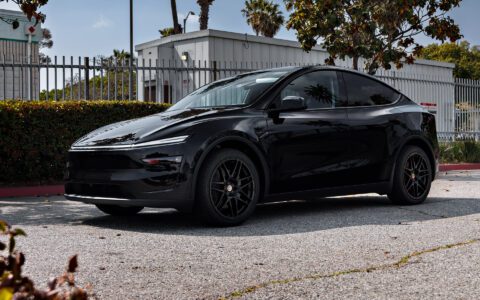 2026 Black Tesla Model Y Juniper on UP x BBS Flugplatz Wheels in Gloss Black