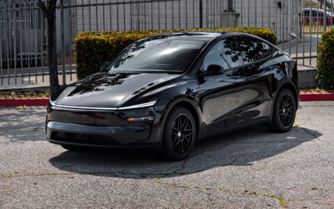 2026 Black Tesla Model Y Juniper on UP x BBS Flugplatz Wheels in Gloss Black
