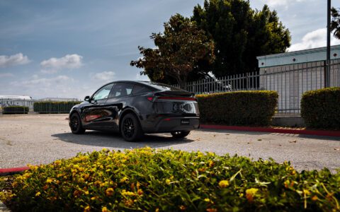 2026 Black Tesla Model Y Juniper on UP x BBS Flugplatz Wheels in Gloss Black