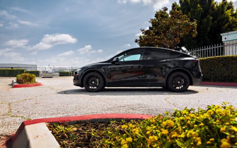 2026 Black Tesla Model Y Juniper on UP x BBS Flugplatz Wheels in Gloss Black2026 Black Tesla Model Y Juniper on UP x BBS Flugplatz Wheels in Gloss Black