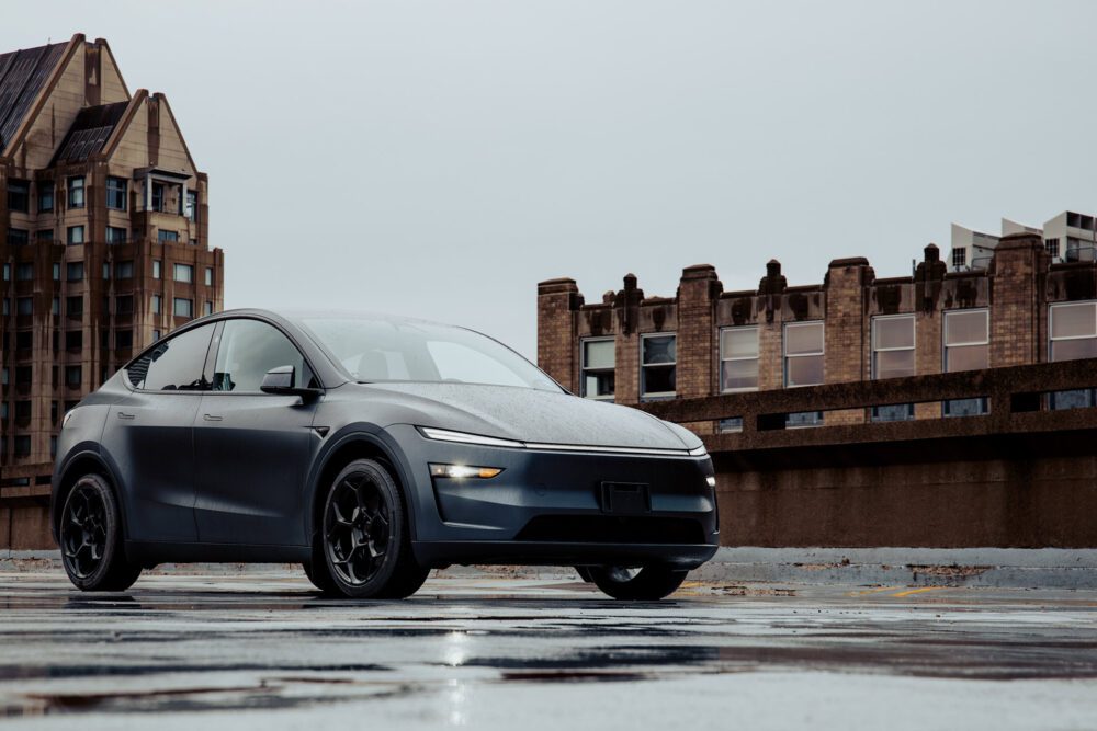 Sawyer Merritt XPEL Stealth PPF Tesla Model Y on 20inch UP-05 Forged Wheels in Satin Black