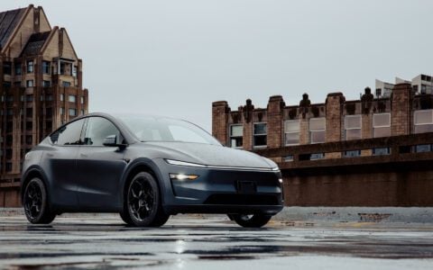 Sawyer Merritt XPEL Stealth PPF Tesla Model Y on 20inch UP-05 Forged Wheels in Satin Black