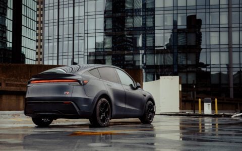 Sawyer Merritt XPEL Stealth PPF Tesla Model Y on 20inch UP-05 Forged Wheels in Satin Black