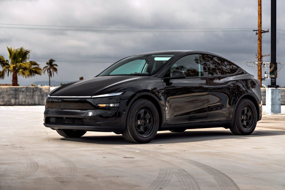 2026 Black Model Y Juniper on 18 inch UP.FIT Forged PD Wheels in Satin Black