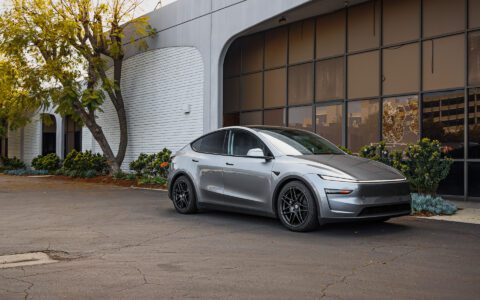 2026 Model Y Launch Edition on UP X BBS FLUGPLATZ Wheels in Asteroid Graphite