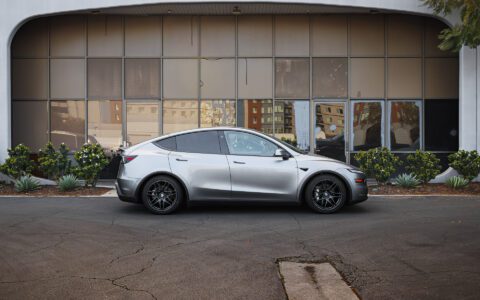 2026 Model Y Launch Edition on UP X BBS FLUGPLATZ Wheels in Asteroid Graphite