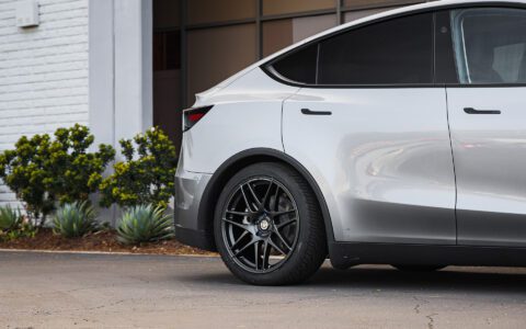 2026 Model Y Launch Edition on UP X BBS FLUGPLATZ Wheels in Asteroid Graphite