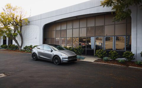 2026 Model Y Launch Edition on UP X BBS FLUGPLATZ Wheels in Asteroid Graphite