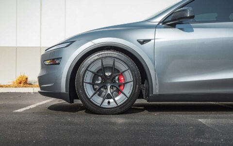 2026 Quicksilver Tesla Model Y Juniper on UP Forged UP-RW aka Road Warrior Wheels