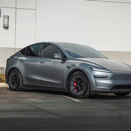 2026 Quicksilver Tesla Model Y Juniper on UP Forged UP-RW aka Road Warrior Wheels