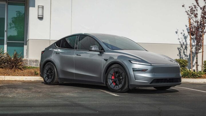 2026 Quicksilver Tesla Model Y Juniper on UP Forged UP-RW aka Road Warrior Wheels