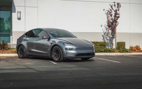 2026 Quicksilver Tesla Model Y Juniper on UP Forged UP-RW aka Road Warrior Wheels