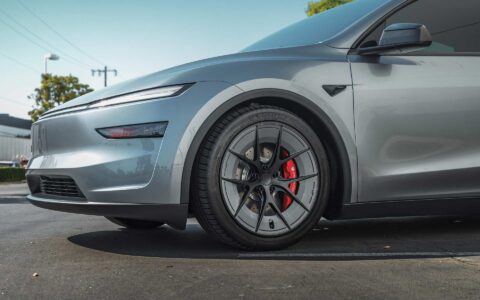 2026 Quicksilver Tesla Model Y Juniper on UP Forged UP-RW aka Road Warrior Wheels
