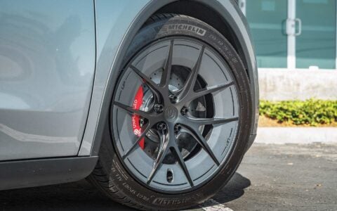 2026 Quicksilver Tesla Model Y Juniper on UP Forged UP-RW aka Road Warrior Wheels