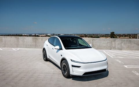 White Tesla Model Y Juniper UP Forged UP-RW Road Warrior Wheels