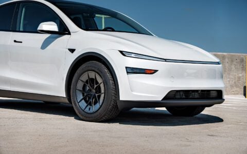 White Tesla Model Y Juniper UP Forged UP-RW Road Warrior Wheels