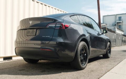 Stealth Grey Tesla Model Y UP.FIT Forged PD Wheels in Satin Black 2 Stealth Grey Tesla Model Y UP.FIT Forged PD Wheels in Satin Black