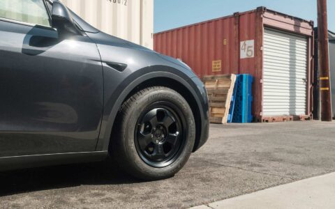 Stealth Grey Tesla Model Y UP.FIT Forged PD Wheels in Satin Black 1 Stealth Grey Tesla Model Y UP.FIT Forged PD Wheels in Satin Black
