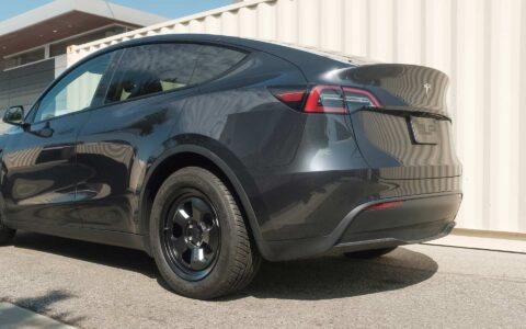 Stealth Grey Tesla Model Y UP.FIT Forged PD Wheels in Satin Black 6 Stealth Grey Tesla Model Y UP.FIT Forged PD Wheels in Satin Black