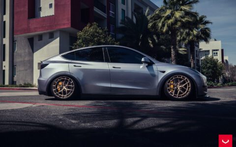 Vossen HFX-1 Wheels in Satin Bronze - Tesla Model Y
