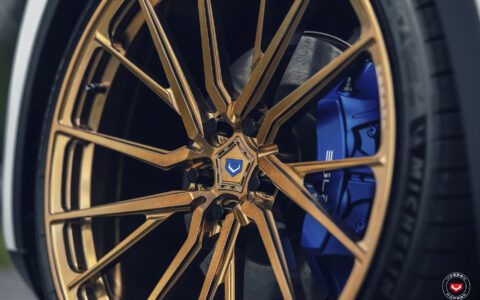 White Tesla Model Y Vossen M X4T Wheels Image 4