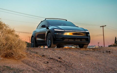 Diamond Black Tesla Model Y Long Range on 19-Inch UP Forged UP-03 Wheels in Satin Titanium 7 Diamond Black Tesla Model Y Long Range on 19-Inch UP Forged UP-03 Wheels in Satin Titanium