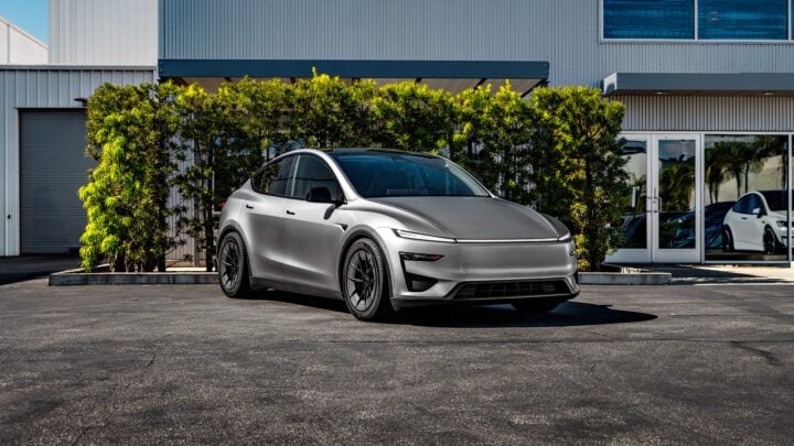 Stealth XPEL PPF Quicksilver Tesla Model Y Juniper Performance on 19-Inch UP Forged UP-RW Wheels