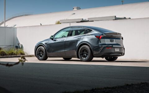 Stealth Grey Tesla Model Y Standard on 19-Inch UP-RW FF Wheels