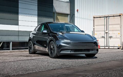 Stealth Grey Tesla Model Y Standard on 19-Inch UP-RW FF Wheels