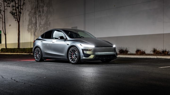 Quicksilver Tesla Model Y Juniper Performance on 20-Inch UP Forged UP-03 Wheels