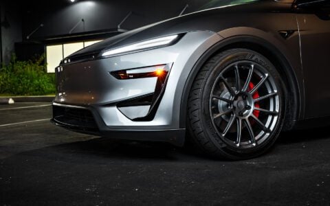 Tesla Model Y Wheel Spacers: The Easiest Way to a Flush, Planted Stance 16 Tesla Model Y Juniper Performance with Integrated light bar by Unplugged Performance 1920px