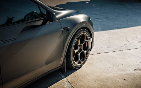 Tesla Model Y Wheel Spacers: The Easiest Way to a Flush, Planted Stance 14 Stealth PPF Diamond Black Tesla Model Y Juniper Performance on 20-Inch UP Forged UP-05 Wheels