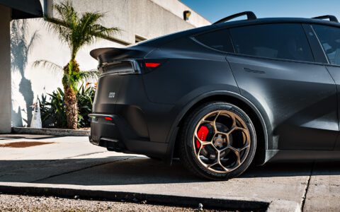 Tesla Model Y Wheel Spacers: The Easiest Way to a Flush, Planted Stance 17 Stealth PPF Diamond Black Tesla Model Y Juniper Performance on 20-Inch UP Forged UP-05 Wheels