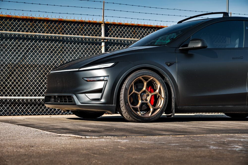 Tesla Model Y Wheel Spacers: The Easiest Way to a Flush, Planted Stance 3 Stealth PPF Diamond Black Tesla Model Y Juniper Performance on 20-Inch UP Forged UP-05 WheelsStealth PPF Diamond Black Tesla Model Y Juniper Performance on 20-Inch UP Forged UP-05 Wheels