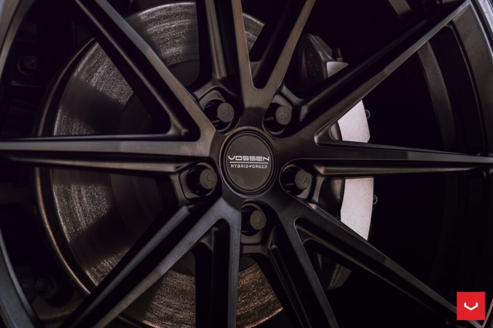 Vossen HFX-2 on the Tesla Model Y: Staggered 22s Fix the Best-Seller's Biggest Problem 4 Deep Blue Metallic Tesla Model Y Juniper on Vossen HFX-2 Wheels in Satin Black