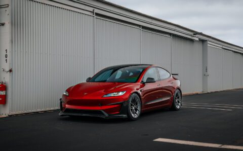 Red Rocket Tesla Model 3 Performance Highland and Model Y Juniper on UP-RW Road Warrior Wheel by Unplugged Performance 1920px (1)